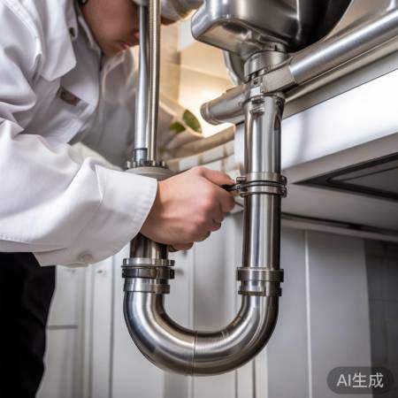 “连接排水管，保障排水畅通”