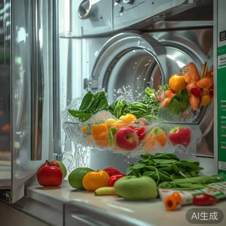 洗衣机洗菜果，慎洗肉食火腿。