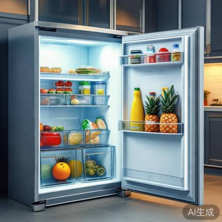 冰箱食物摆放不当，冷凝水多。