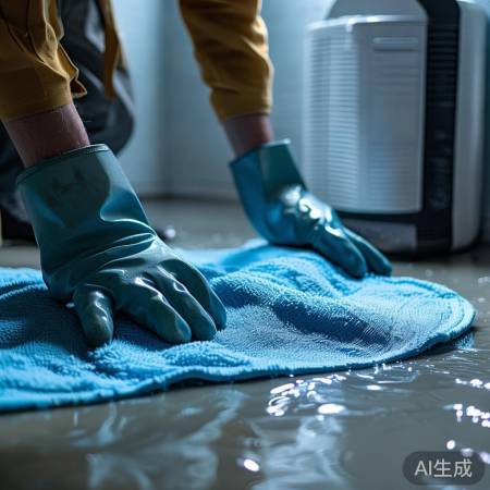 铺吸水材料，快速除湿泡水区