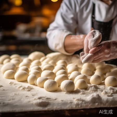 揉搓面团，圆形小饼，美观可口。