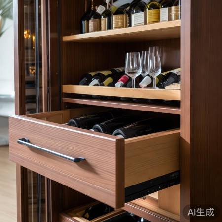 红酒柜收纳：酒具、酒杯、装饰，