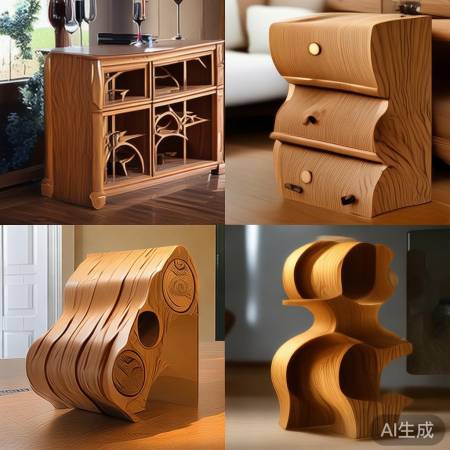 “波浪木红酒架，简易安装，多样