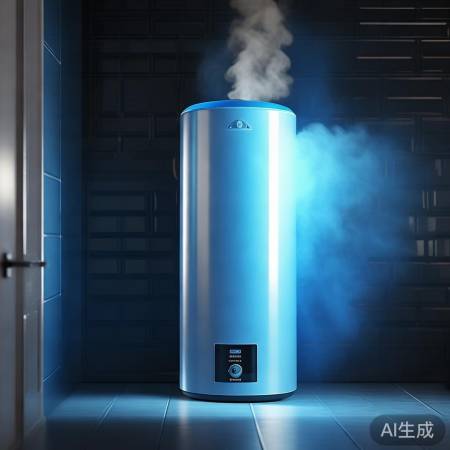 热水器发蓝因臭氧，烫手有光芒。