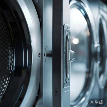 洗衣机运行，确保门锁紧闭