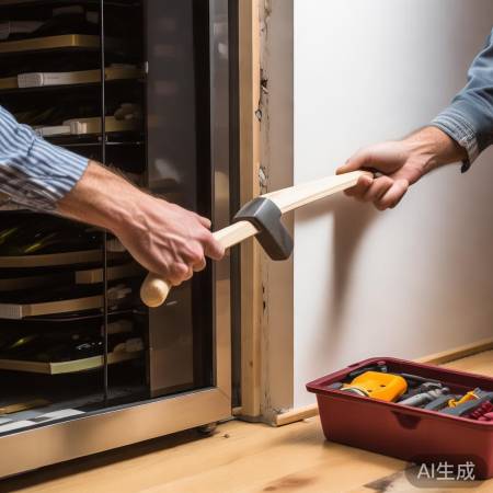 安装红酒柜，尺寸调整与底座加固