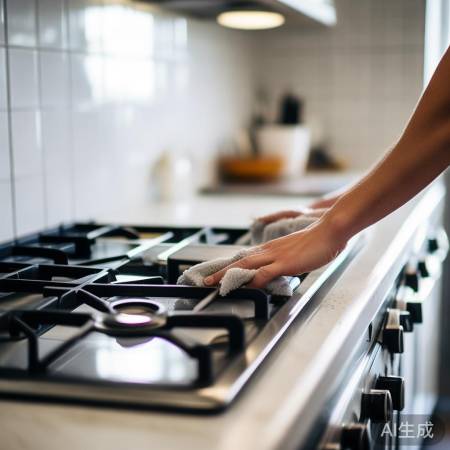 “灶台燃气灶，最后清干净”