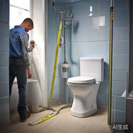 测尺寸助马桶安装