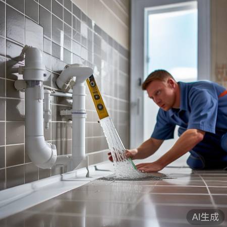 排水坡度需达标，防止管道堵塞