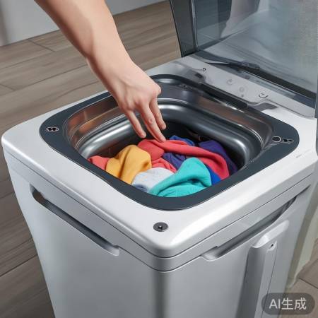 智能洗衣机，一键自动清洗。