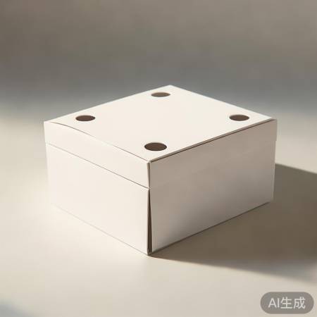 对折A4纸，画四圆圈成纸盒锁孔