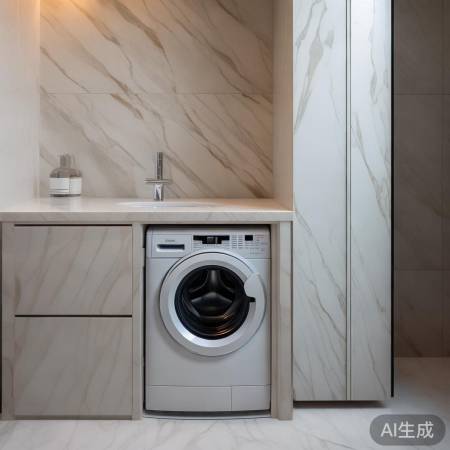 梳妆台下洗衣机，节省空间又协调