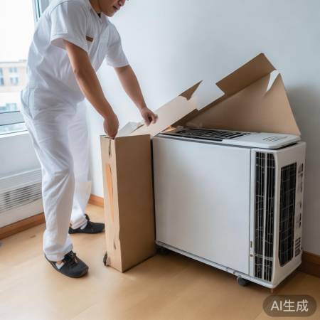 空调安装第一步：小心拆包备位