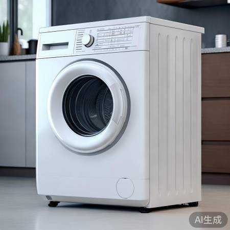 时尚洗衣机，白色线条，厨房新亮