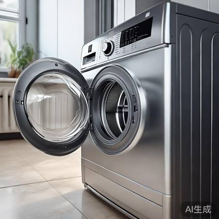 洗衣机检查，清洁准备中。