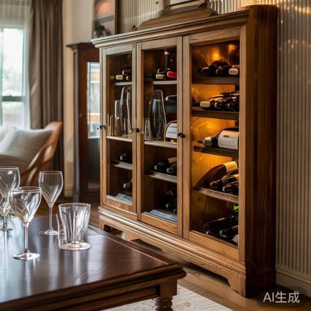 家居美学：酒柜摆设，品味生活。