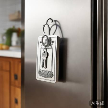 冰箱贴带钥匙槽，实用又贴心。