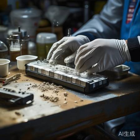 修复电池：酒精浸泡，砂纸打磨，