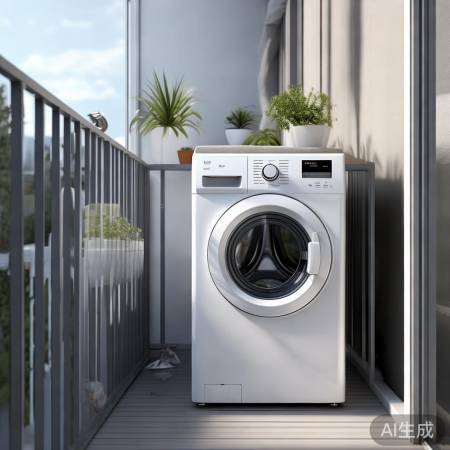 洗衣机槽放阳台中间，晾晒便利不