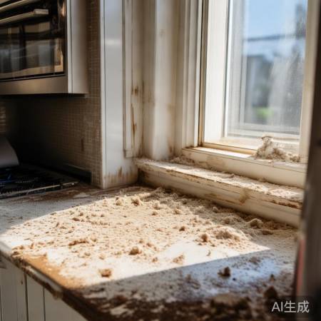 窗下易积灰，厨房清洁难