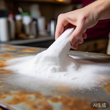 小苏打除锈，百洁布擦拭。