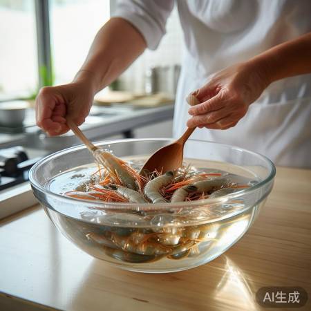 虾米清洗浸泡，恢复口感清新