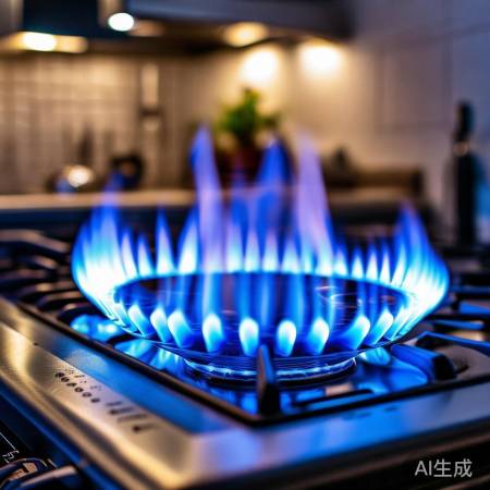 开启燃气灶，注意火焰。