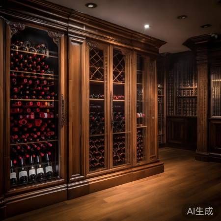 橡胡红橡木酒柜，尊贵耐用雅韵。