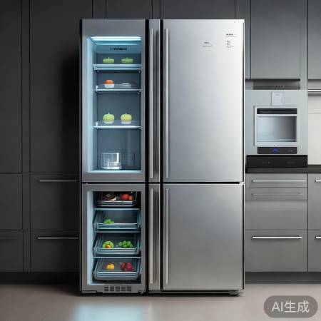 科技升级，节能三开门冰箱。