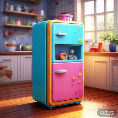 迷你冰箱豆豆本，厨房趣味风景。