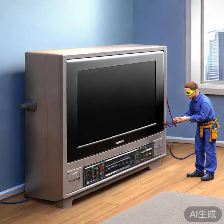 电视无法开机，电源线松动或开关