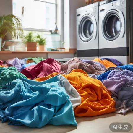 均匀分布衣物，避免洗衣机倾斜。