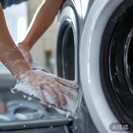 清洁洗衣机门封圈，细菌远离。