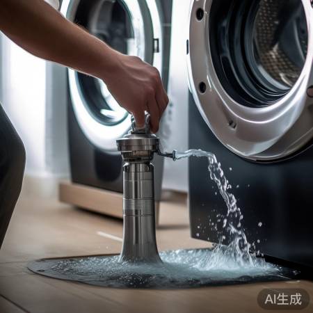 洗衣机排水无忧，操作需谨慎。