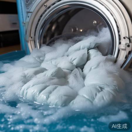 羽绒服静置漂洗，翻转除渍。