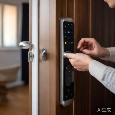 指纹锁没电？按说明换电池，关锁