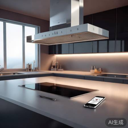 智能吸顶烟机，APP远程操控。