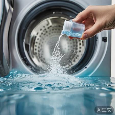 洗衣机中适量洗涤剂，轻摇均匀分