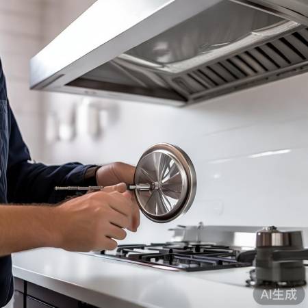 抽油烟机风轮安装完成