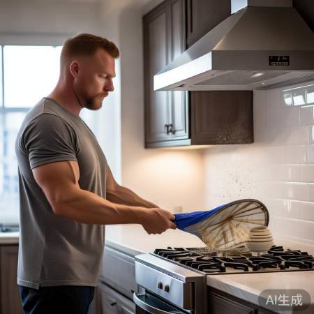 清洁油烟机风轮，提升厨房吸力！