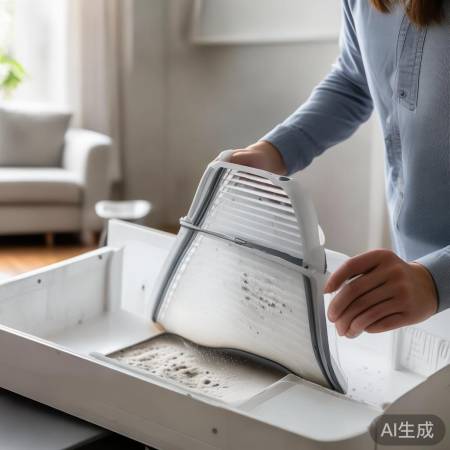 空调清洗：关电源，取过滤网，轻