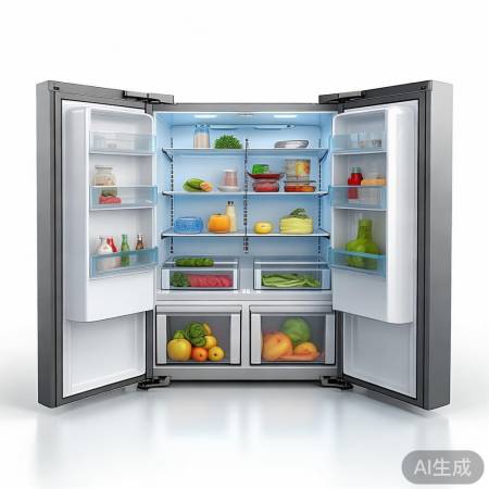 大容量冰箱，空间布局合理，食材