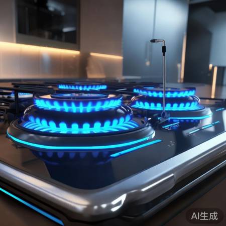 智能燃气灶：自动调节，安全防护