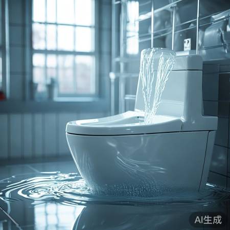 智能马桶模拟冲洗，洗净如水流。