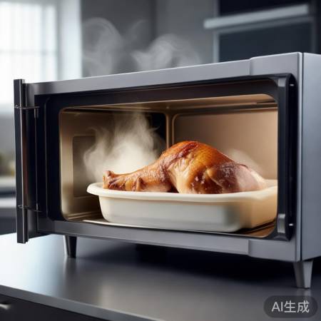 微波炉快速解冻鸡腿，注意适度。