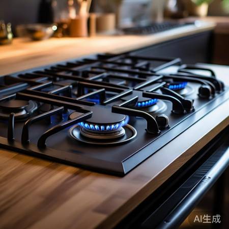 方太燃气灶，简约美观，厨房温馨