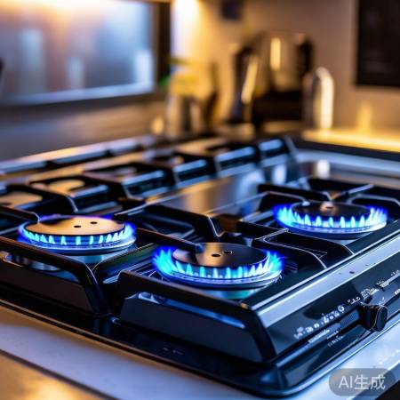 “双灶煤气灶，多重安全守护”
