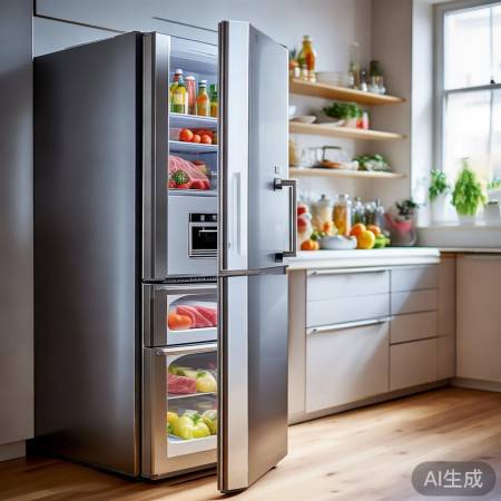 厨房冰箱，保鲜便捷，油烟隔离。