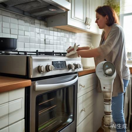 “定期清理燃气灶，防透气不畅隐