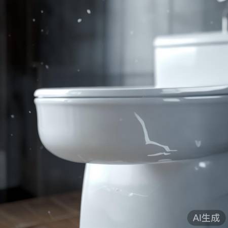 马桶火裂纹：材料不耐高温，污垢